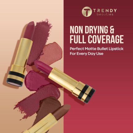 Trendy Beauties Non Drying & Full Coverage Perfect Matte Bullet Lipstick