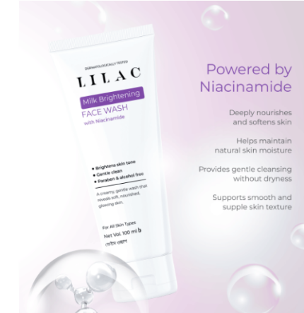 Lilac Milk Brightening Face Wash with Niacinamide