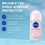NIVEA Pearl and Beauty Anti-Perspirant Deodorant Roll On (50ml) - Image 2