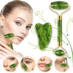 Natural Green Jade Roller & Gua Sha Facial Massager 2-in-1 Combo Set - Image 2