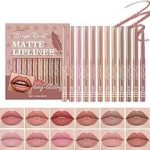 Dragon Ranee Matte Lip Liner Box Set (Long-Lasting & Waterproof - 12 Pcs Pack)